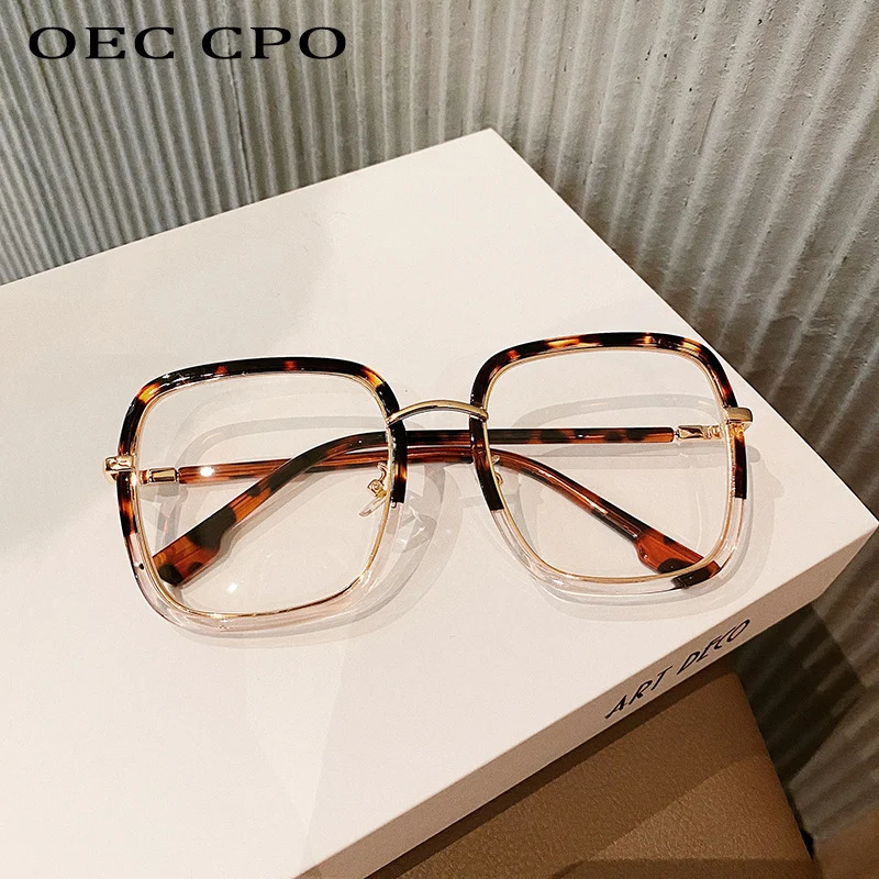 OEC CPO Большие прозрачные квадратные очки Унисекс Солнцезащитные Moda с защитой от