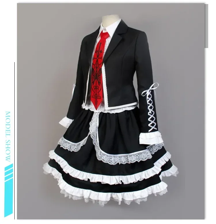 Костюм для косплея Celestia Ludenberg Danganronpa Trigger Happy Havoc Celeste парик Dangan Ronpa черное платье