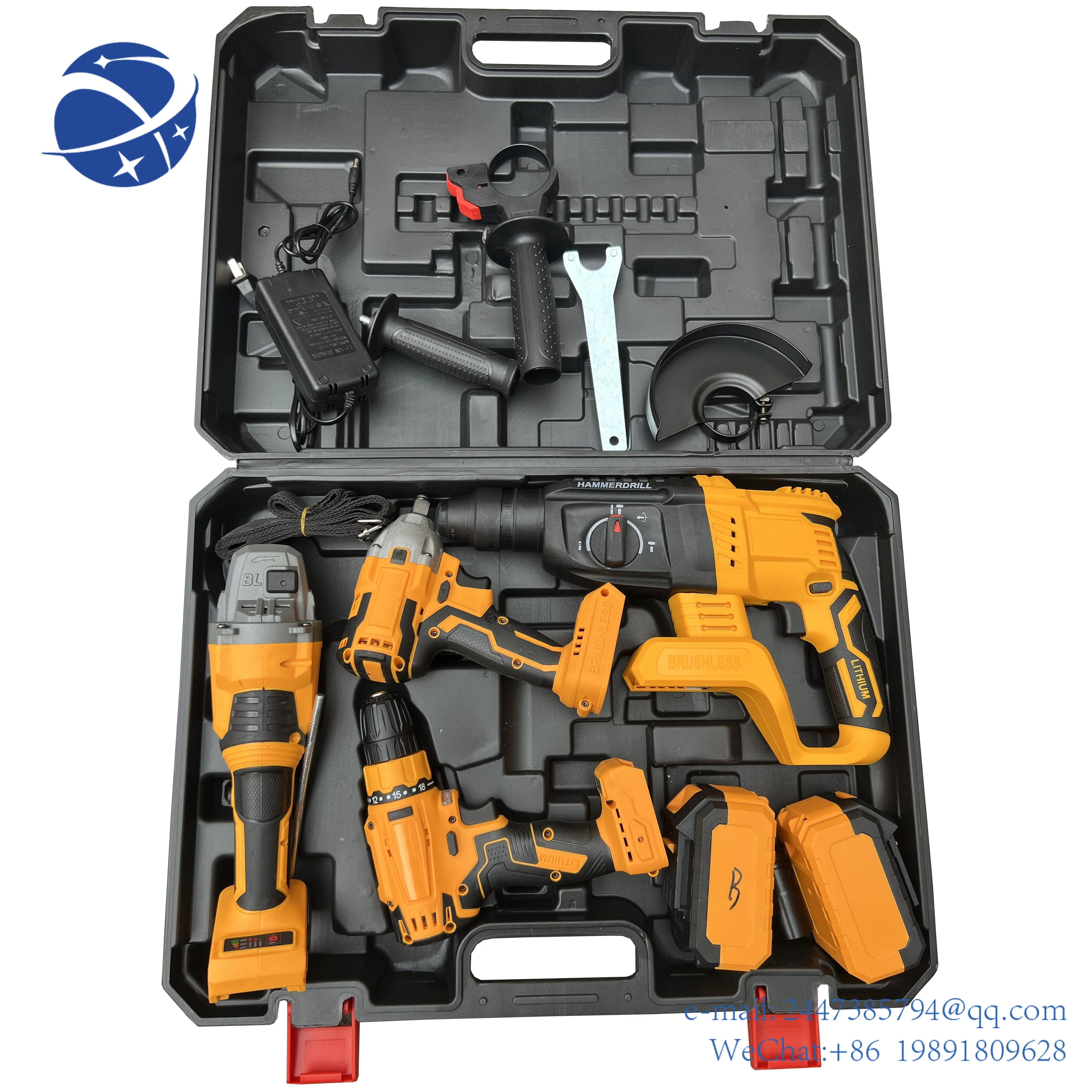 

Yun Yi Binli Hot Koop Beroep High Power Draadloze Elektrische Borstelloze Gereedschap Set Kit 4 Combo Pak