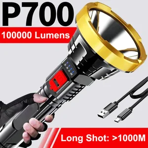 100000LM P700 Powerful LED Flashlight Tactical Flash light Long Range 1000m Torch Waterproof Camping in Pakistan