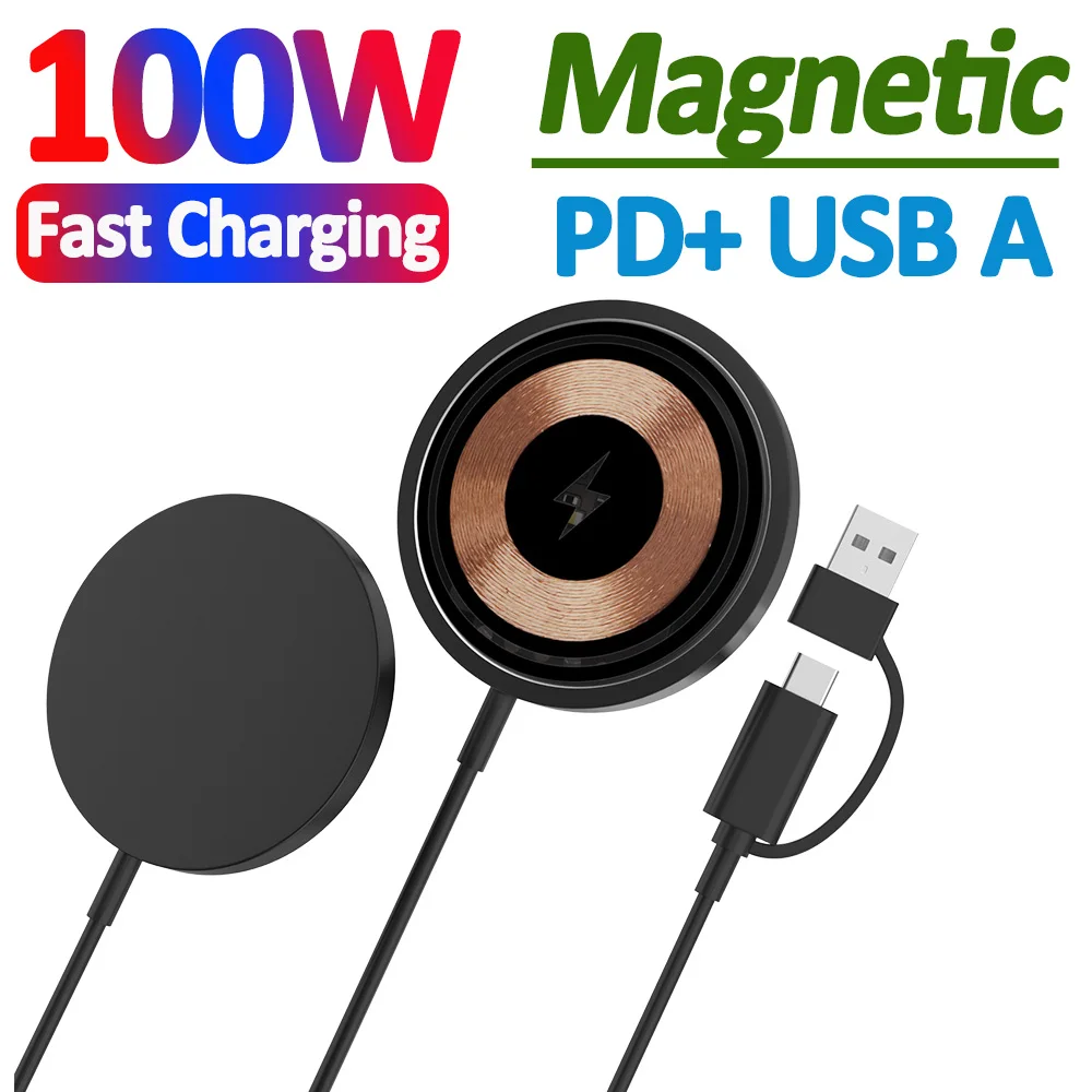 

100W Fast Magnetic Wireless Charger Pad For iPhone 14 13 12 X Pro Max Mini Airpods PD Wireless Charging Dock Station Chargers
