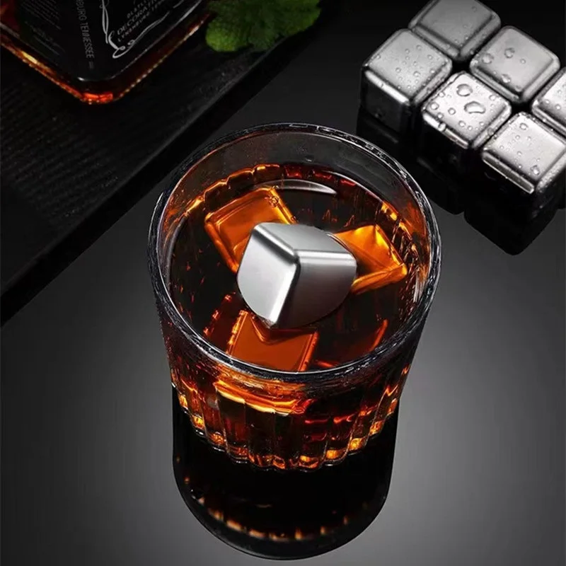 

Stainless Cooler Ice Cube Set Whiskey Wine Ice Cooling Cubel Quick Frozen Gadgets Chilling Stones Drink Cooler Bar Accessories
