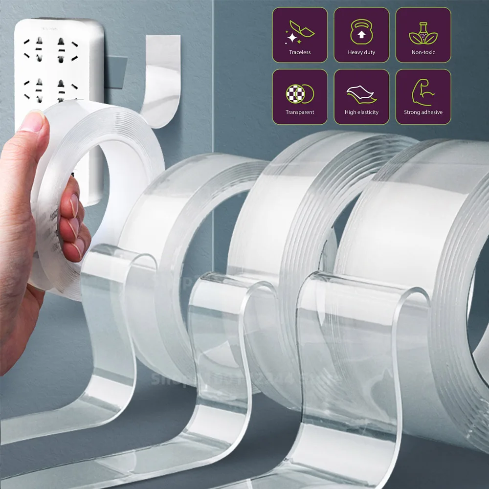 

Kitchen Bathroom Shower Waterproof Wall Stickers Tape Nano Bath Super Strong Double Self Adhesive Tape Waterproof Adhesive Nano