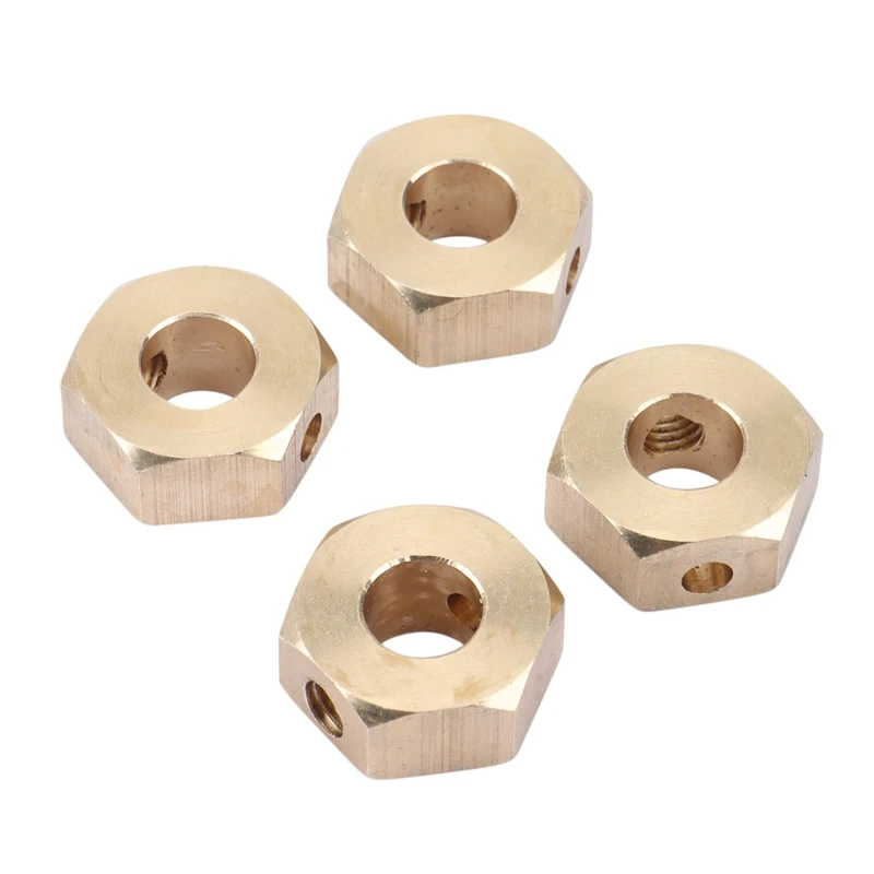

4Pcs 17mm Brass Wheel Hex Hub Drive Adapter Combiner Coupler for 1/6 RC Crawler Car Axial SCX6 Jeep Upgrade Parts