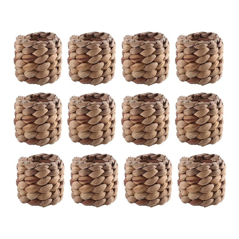 Набор колец для салфеток с водным гиацинтом из 12 штук кольца ручной работы в