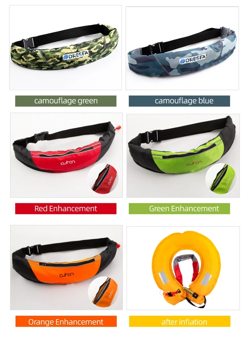 Zippered Inflatable Life-saving Belt Round Buoys PFD Rafting Surfing Fhshing Boating Safety Vest Lifeguard 100N