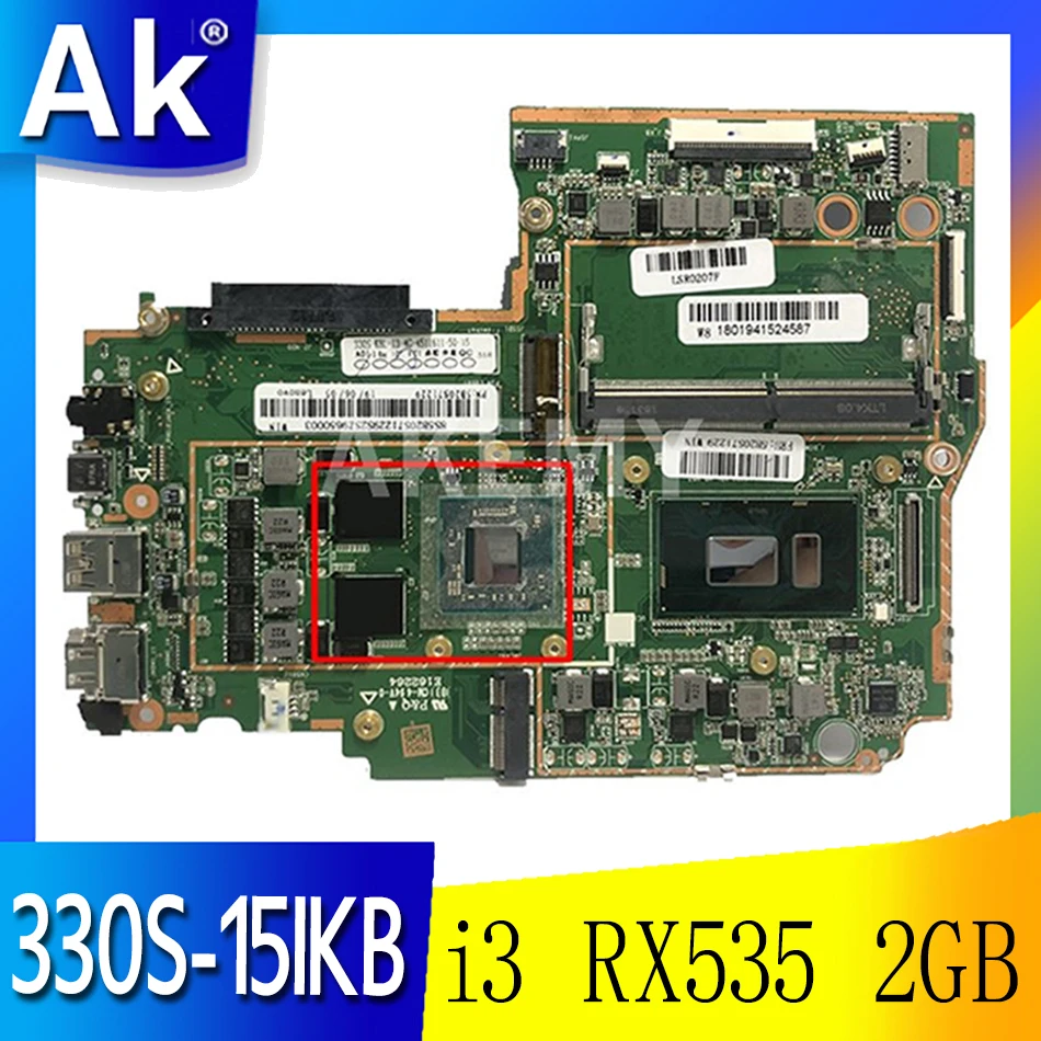 

Материнская плата Akemy для ноутбука Lenovo 330S-15IKB 330S-15, Процессор i3 GPU RX535, 2 Гб, ОЗУ 4 Гб, протестирована на 100%