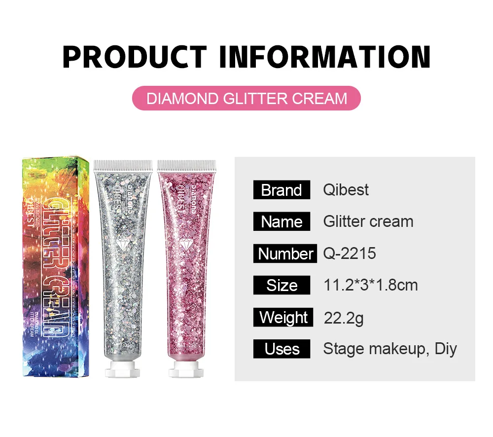 Glitter Gel for Women Festival Cosmetic Face Body Hair Sequins Glitter Gel DIY Makeup Set for Halloween Masquerade Party images - 6
