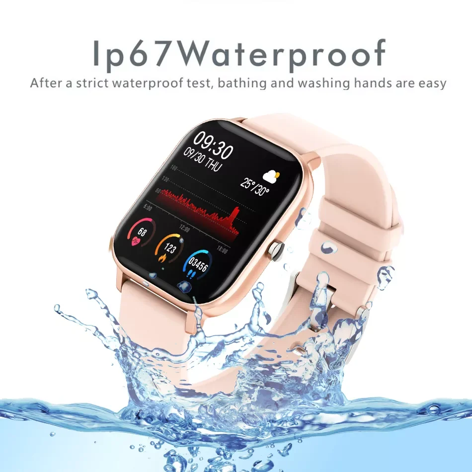 

2022 IP68 Waterproof Smart Watch Women Lovely Bracelet Heart Rate Monitor Sleep Monitoring Smartwatch Connect IOS Android+BOX