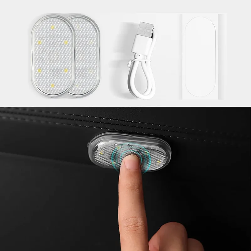 

1 шт. Автомобильный светодиодный сенсорный светильник s, беспроводной внутренний светильник, автомобильный потолочный светильник для чтени...