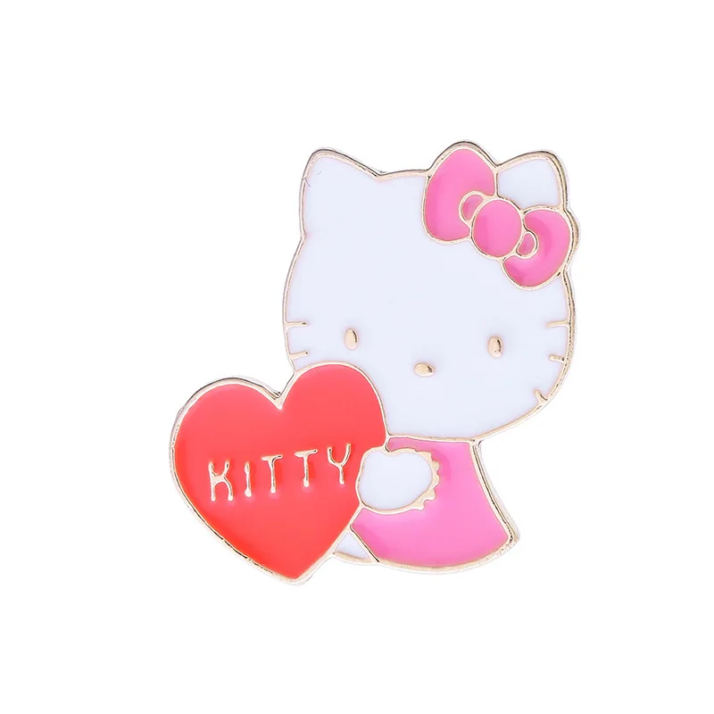 

Glamour Enamel Cute Couple Badge Love Kitten Cartoon Animal Brooches Lapel Pins Jewelry New Gift for Lover Friend