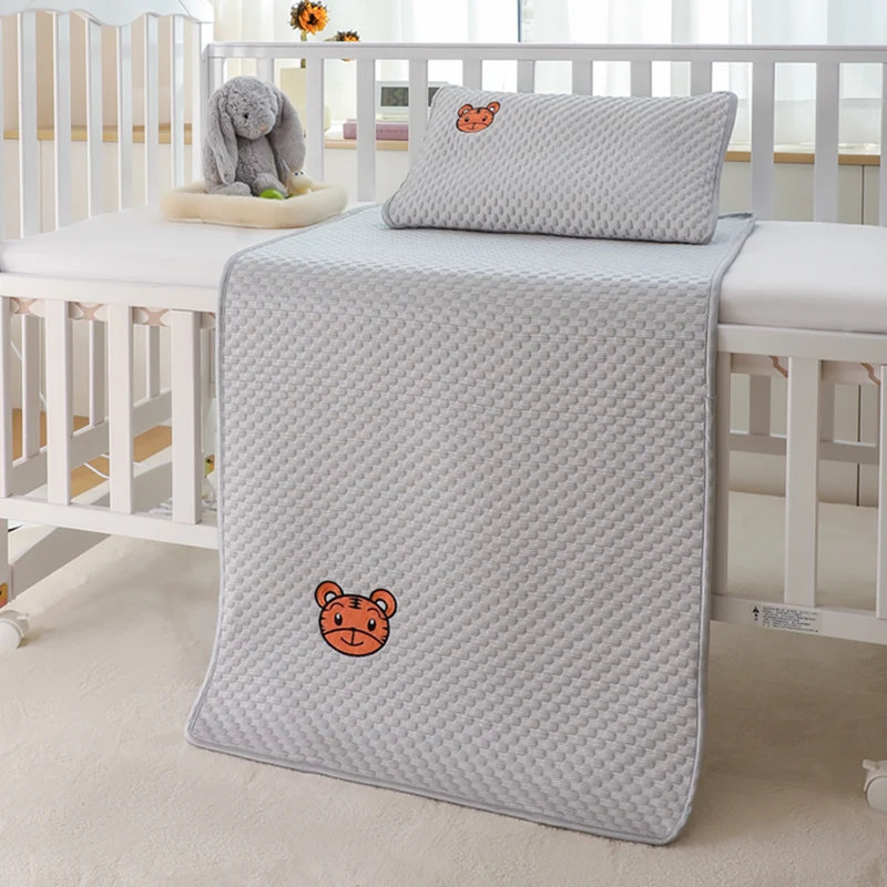 

Waterproof Baby Pad Mattress Cover Sheet Solid Color Cool Breathable Kid Bedding Changing Cover Sheet 70x140cm with Pillowcase