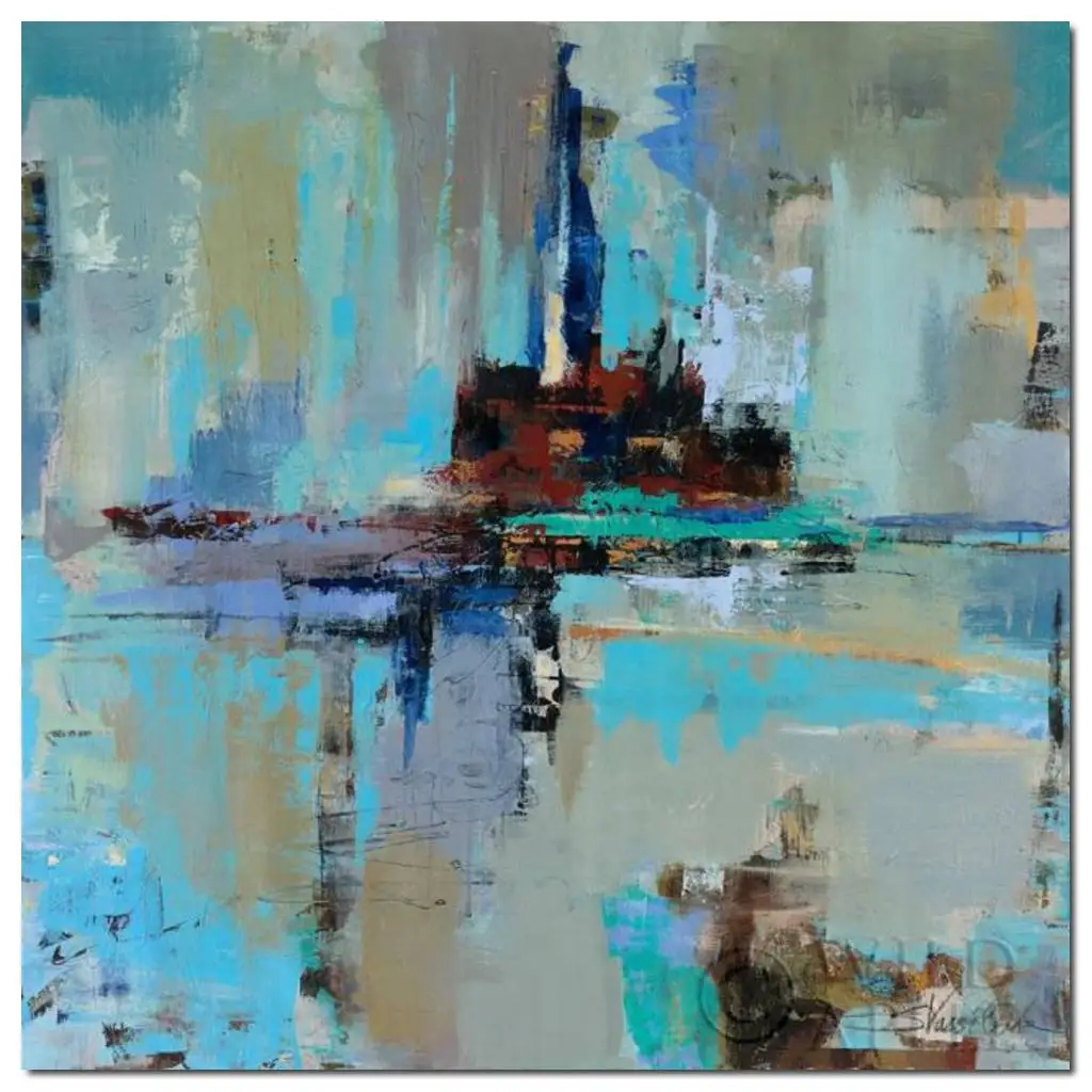 

Абстрактная настенная Картина на холсте для столовой ручная роспись маслом известная современная картина Fjord Высокое качество декор