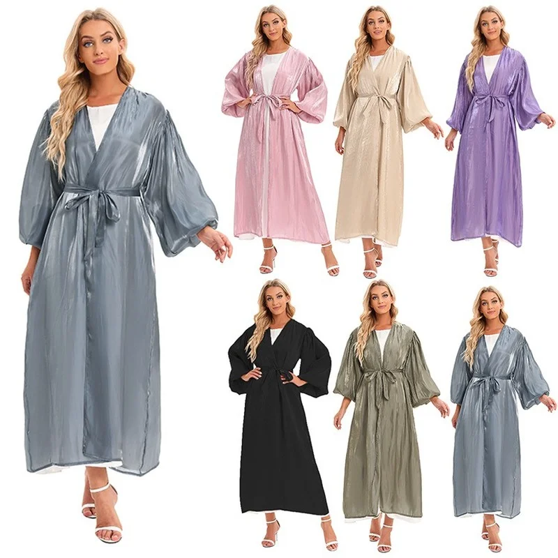 Рамадан ИД абайя Дубай Турция мусульманская Мода Abayas для женщин 2022 Ropa De Mujer Envio Новый стиль Бесплатная доставка платье с пышными рукавами