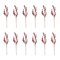 12 pack christmas decorations artificial red berries stems waterproof artificial berries branches for christmas wreath holida