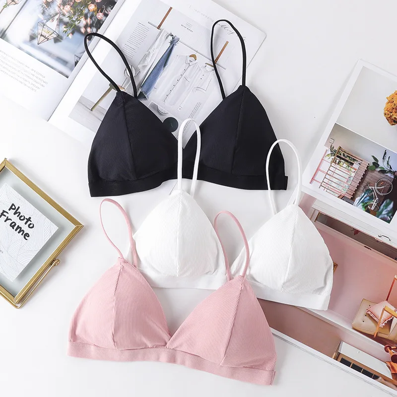 

Backless Comfort sexy Bralette New French Triangle Cup Bra Seamless Soft Bra for Women Underwear Thin Strap Wireless Push Up Bra