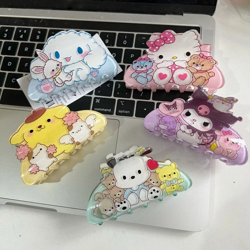 

Sanrio Grip Clip Cute Sweet Hairpin Back Of Head Hairpin For Girl Headwear Cartoon Hello Kitty Kuromi Shark Clip