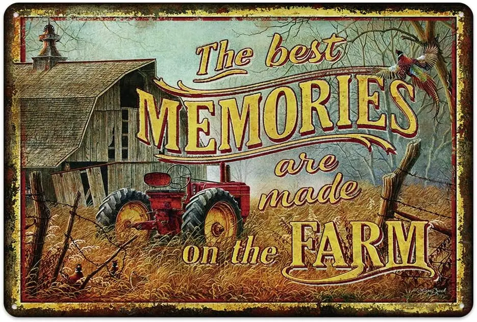 Orgnl Retro Desgn Metl Sgn The Best Memores re Mde On Frm Плакат Trctor Wll rt Pntng Ретро Plque Decorton