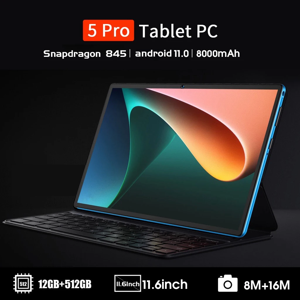 HD Xiaomi экран Android 11 Snapdragon 845 6 дюймов планшеты детский компьютер планшет 5G/4G 4K 12 ГБ 512