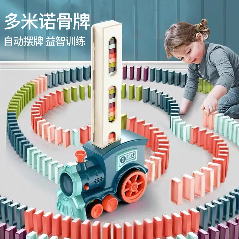 

Educational Children's Toy Dominoes New Online Celebrity Fun Automatic Launch Electric Train Automatic put brand