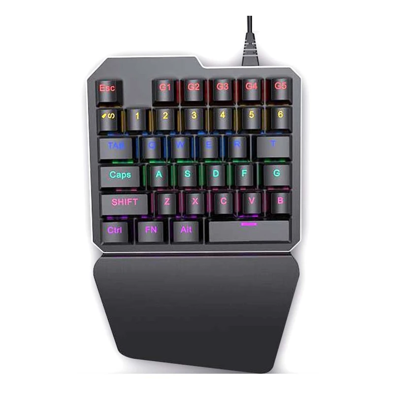 

Игровая клавиатура с подсветкой, односторонняя игровая клавиатура с RGB подсветкой, 35 клавиш, для Windows, ПК, геймеров
