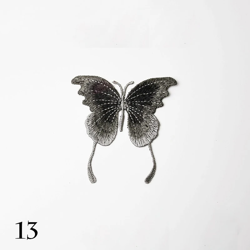 3 шт./компл. вышитые нашивки с бабочками для одежды наклейки вышивкой маленькими
