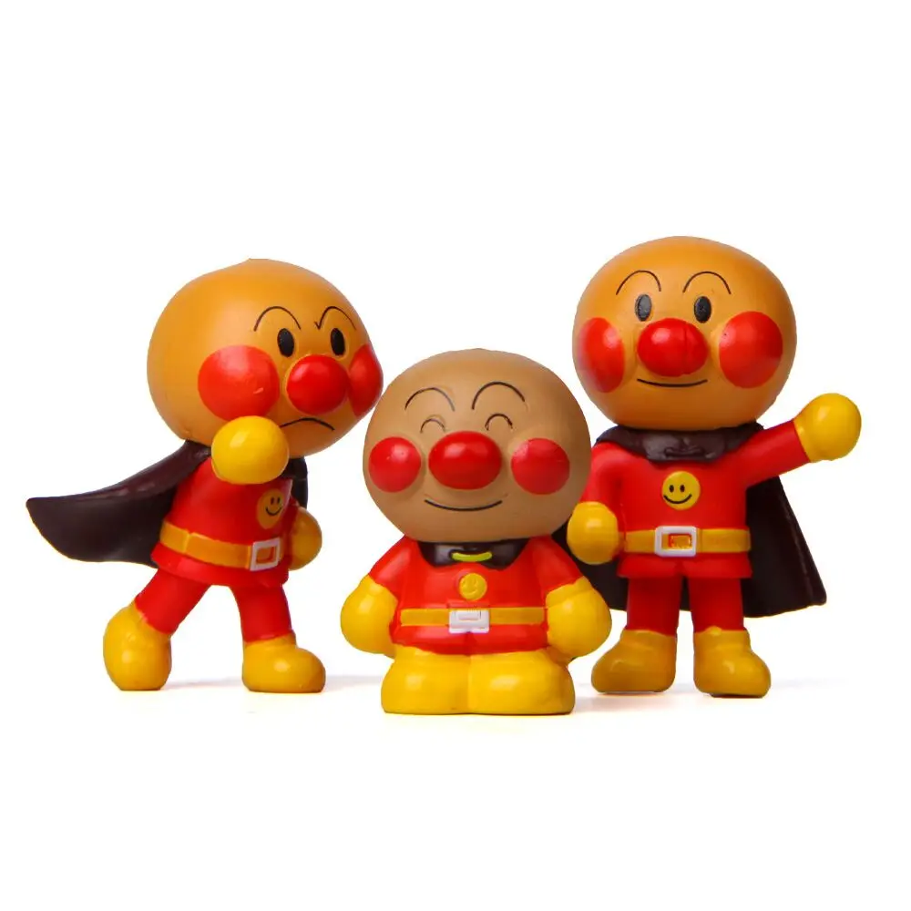 

3Pcs/Set Anime Anpanman Cartoon Action Toy Figures 3-6CM