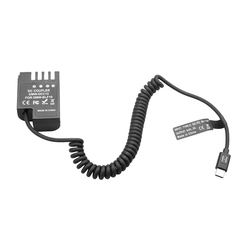 

DMW-BLF19 Dummy Battery DCC12 PD USB-C Coupler For Panasonic GH3 GH4 GH5 GH5S Spare Parts Accessories