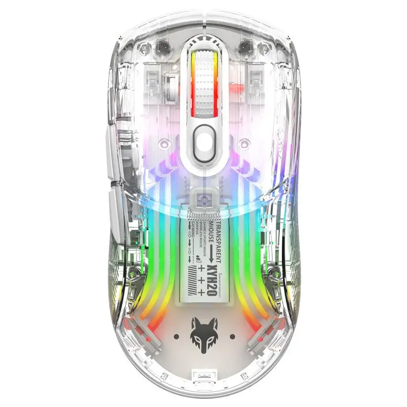 

Беспроводная Bluetooth-мышь XYH20 с RGB-подсветкой, 7 клавиш, прозрачная игровая мышь с RGB-подсветкой, мышь для киберспорта, беспроводная мышь для ПК