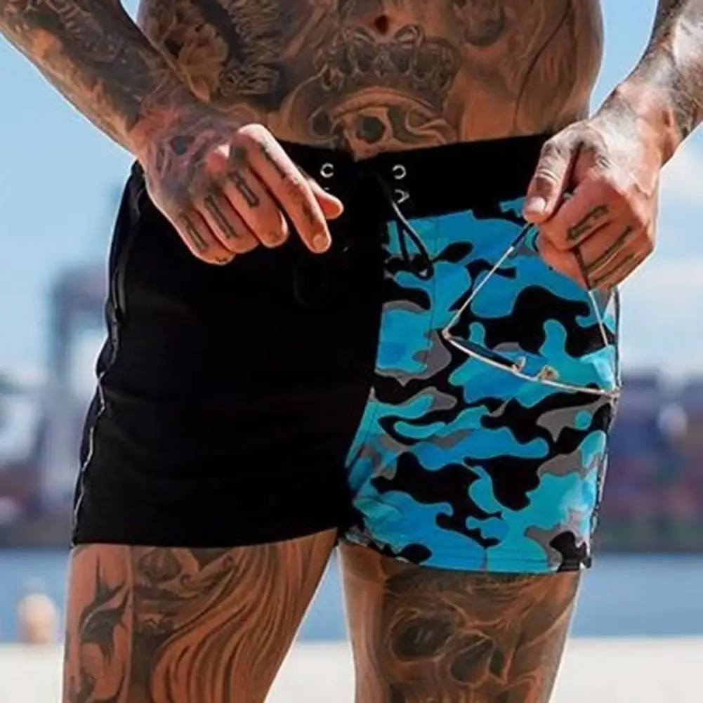 Мужские летние пляжные шорты с поясом на резинке