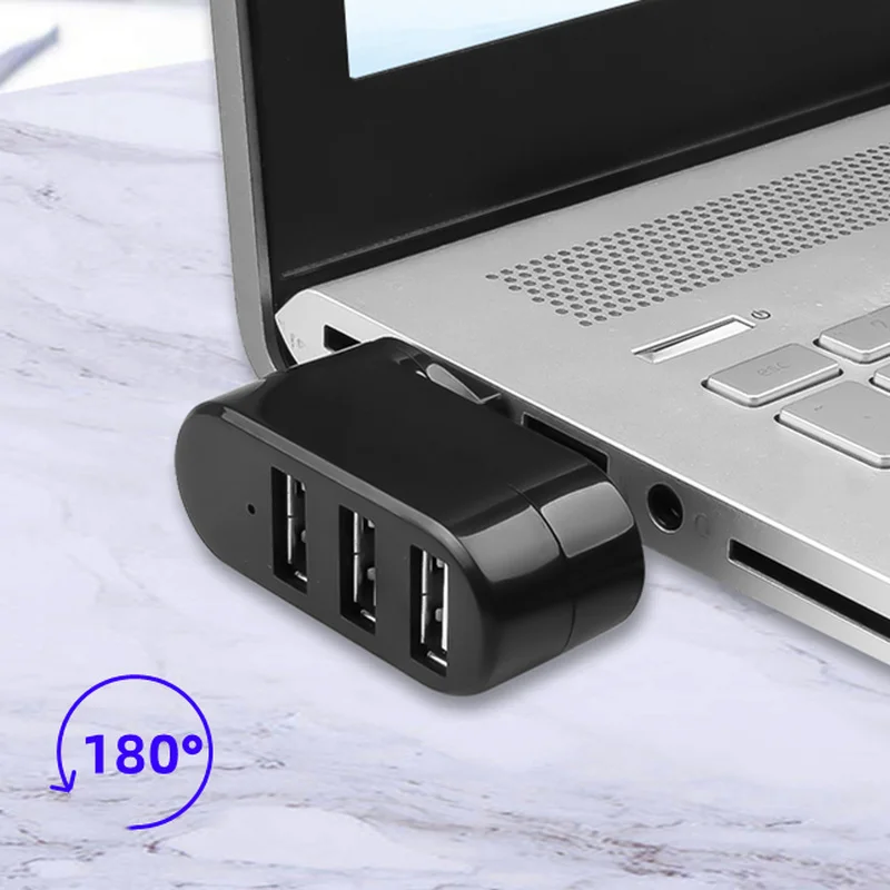 Универсальный адаптер USB 2 0 с 3 портами 180 градусов OTG для передачи данных ПК