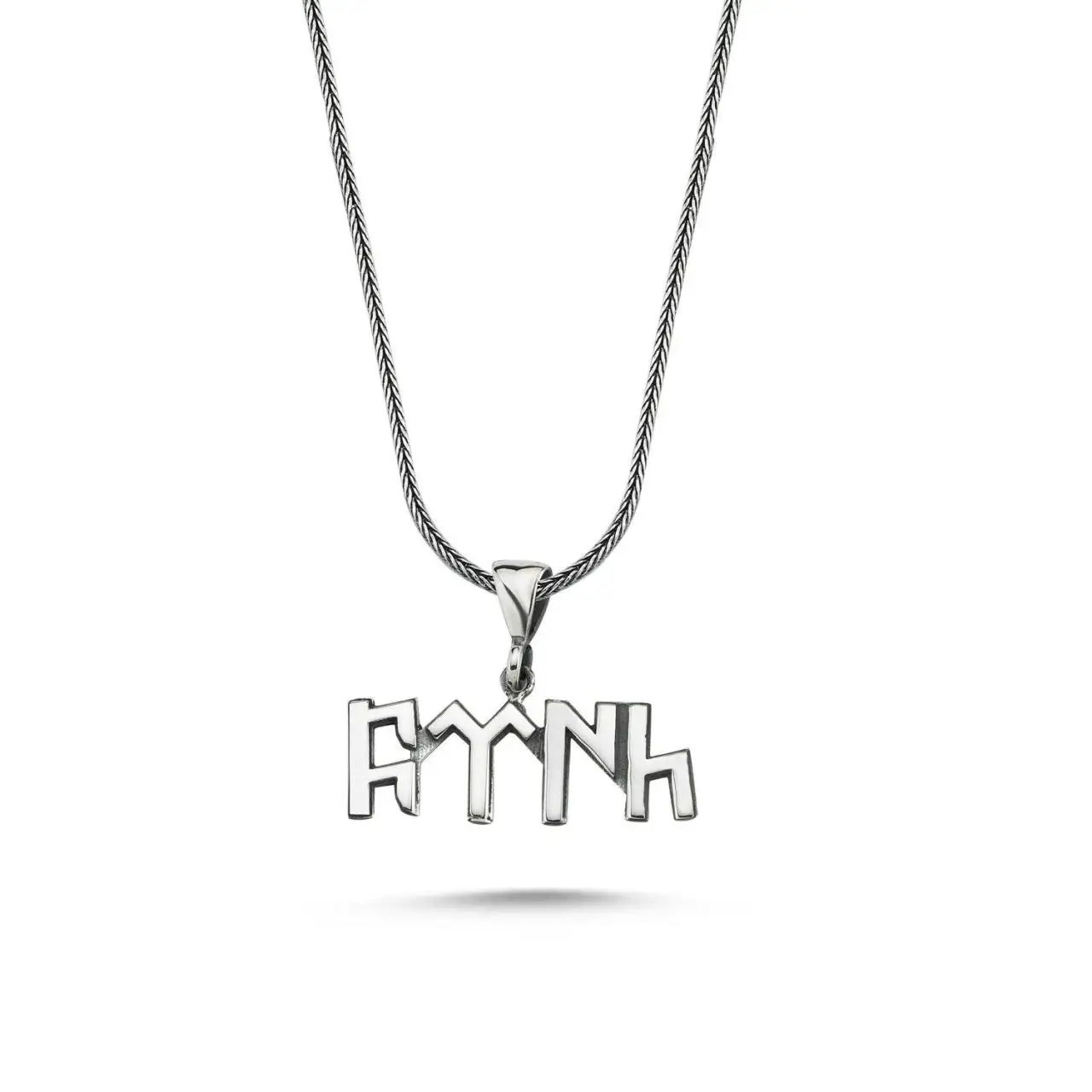 

Göktürkçe Turkish Written 60 cm 925 Silver Necklace