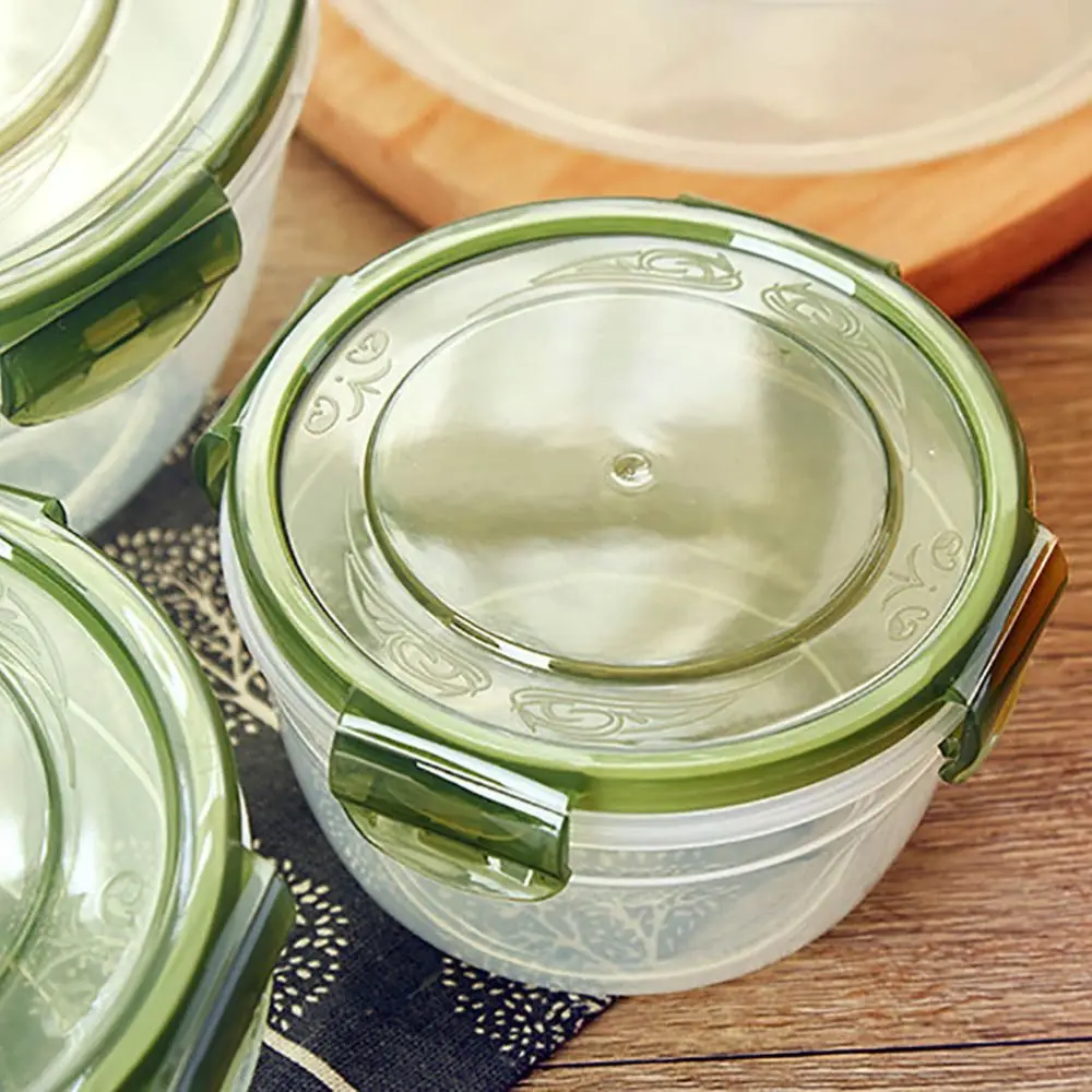 Прозрачный Круглый Пластиковый Контейнер Для Еды С Крышкой Хранения В