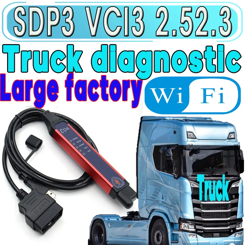 

2022 V2.52.3 VCI3 SDP3 For Scania VCI-3 Trucks OBDII Scanner Original Chip VCI 3 Scan Truck Heavy Duty Diagnostics Update VCI2