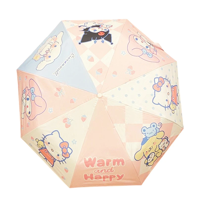 

Kawaii Sanrio Hello Kitty Umbrella Pochacco Cute Cartoon Fully Automatic Anti-UV Parasol Anime Portable Thick Folding Umbrella