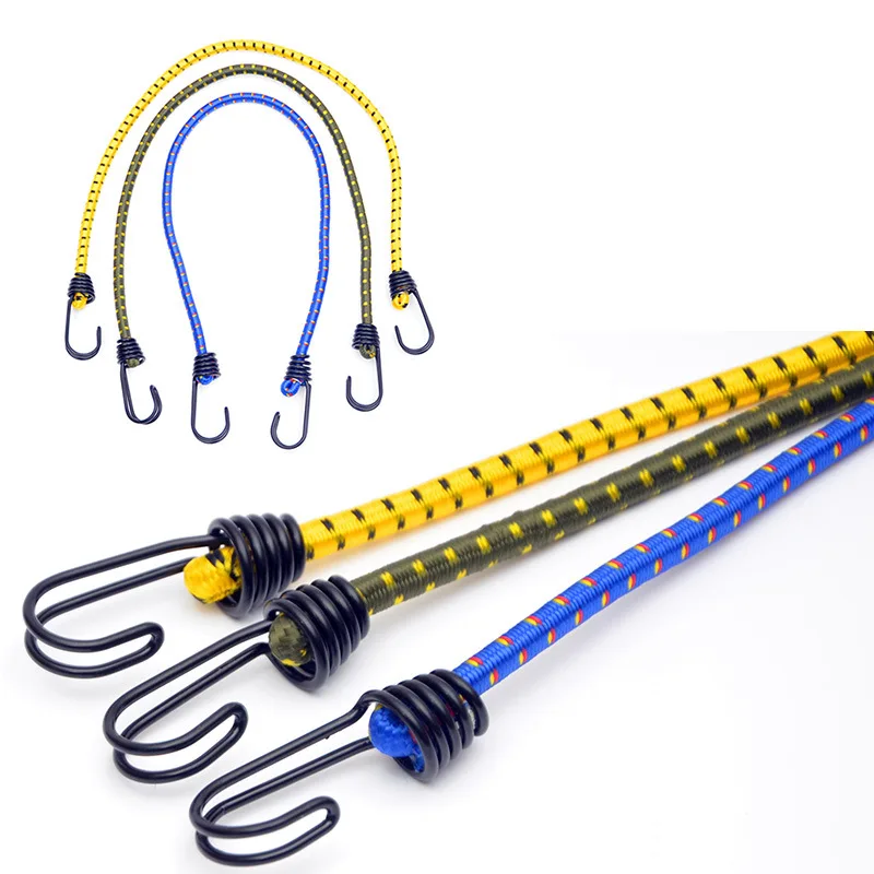 

60/120cm Bungee Cord High Elasticity Rubber Tied Rope With Hooks Outdoor Accessories 8mm Outdoor Tent Assembly Camping Luggage