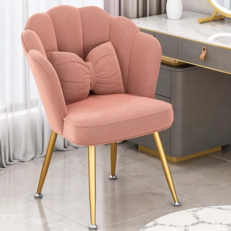 

Розовые обеденные стулья, роскошные повседневные мягкие удобные обеденные стулья, золотые ножки, мебель для столовой
