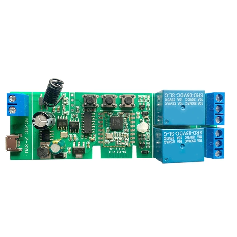 

ABHG 2CH DC5-32V Zigbee Relay Module Remote Control Light Switch Vioce For Alexa Google Home Sonoff/Tuya Smart Hub Gateway