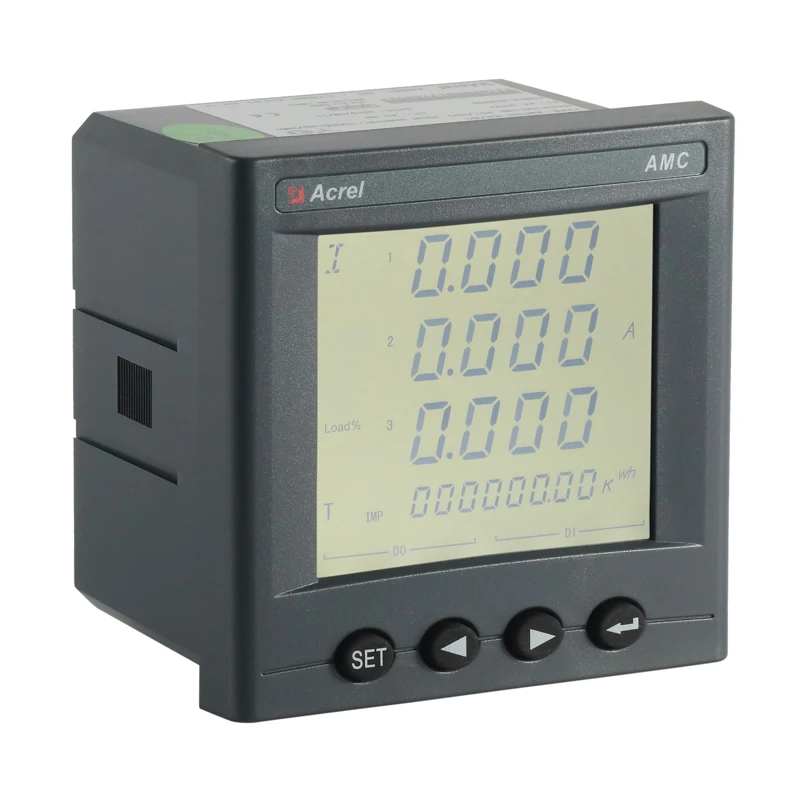 AMC72L-E4/KC 3 phase amp volt power watt hour meter electric energy meter LCD panel power energy monitoring kwh with rs485