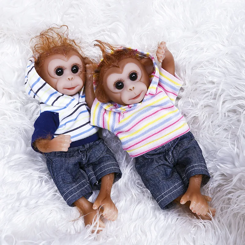 

8inch Reborn Doll 20cm Cute Lifelike Reborn Little Monkey Doll For Girl Mini Reborn Toys Soft Cotton Body Children Birthday Gift