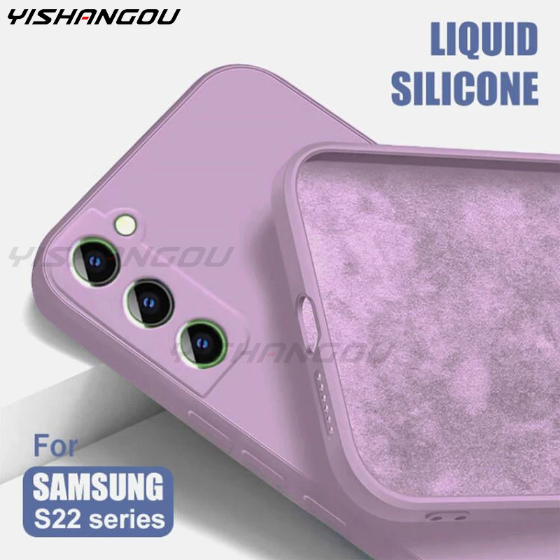 

For Samsung S21 Ultra Case Liquid Silicone Soft Cover Case For Samsung Galaxy S20 FE Plus A51 A71 A52 A72 A12 A22 A32 S22