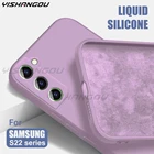 Чехол для Samsung S21 ультра жидкий силиконовый мягкий чехол для Samsung Galaxy S20 FE Plus A51 A71 A52 A72 A12 A22 A32 S22