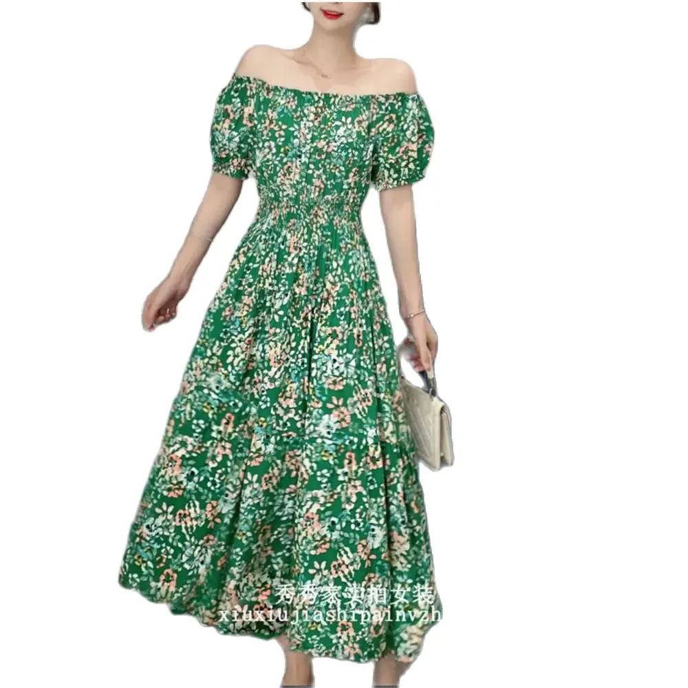 

New Summer Long Dress For Women Trendy Plaid Slim Femme Vestido Bohemian Women Chiffon Dress Elegant Lady Floral Dress Vacation