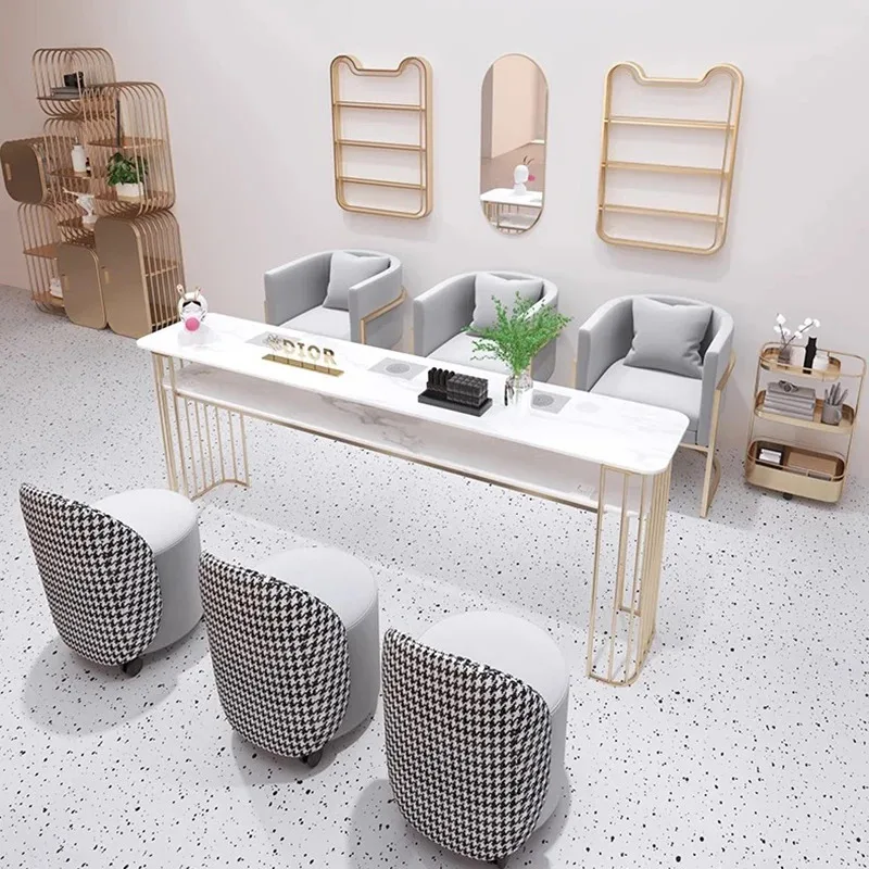 Белый портативный стол для ногтей современный пылесос дизайнерский маникюра