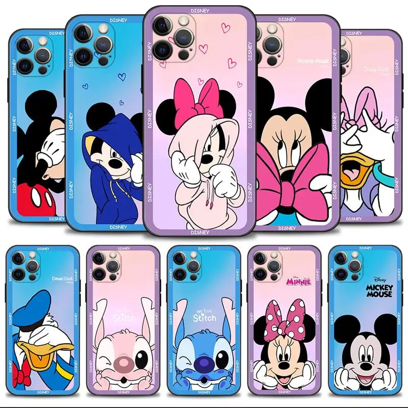 

Phone Case For Apple iPhone 14 13 12 11 Pro Max 13 12 Mini XS Max XR X 7 8 6 6S Plus Cover Disney Palming Smile Mickey Minnie