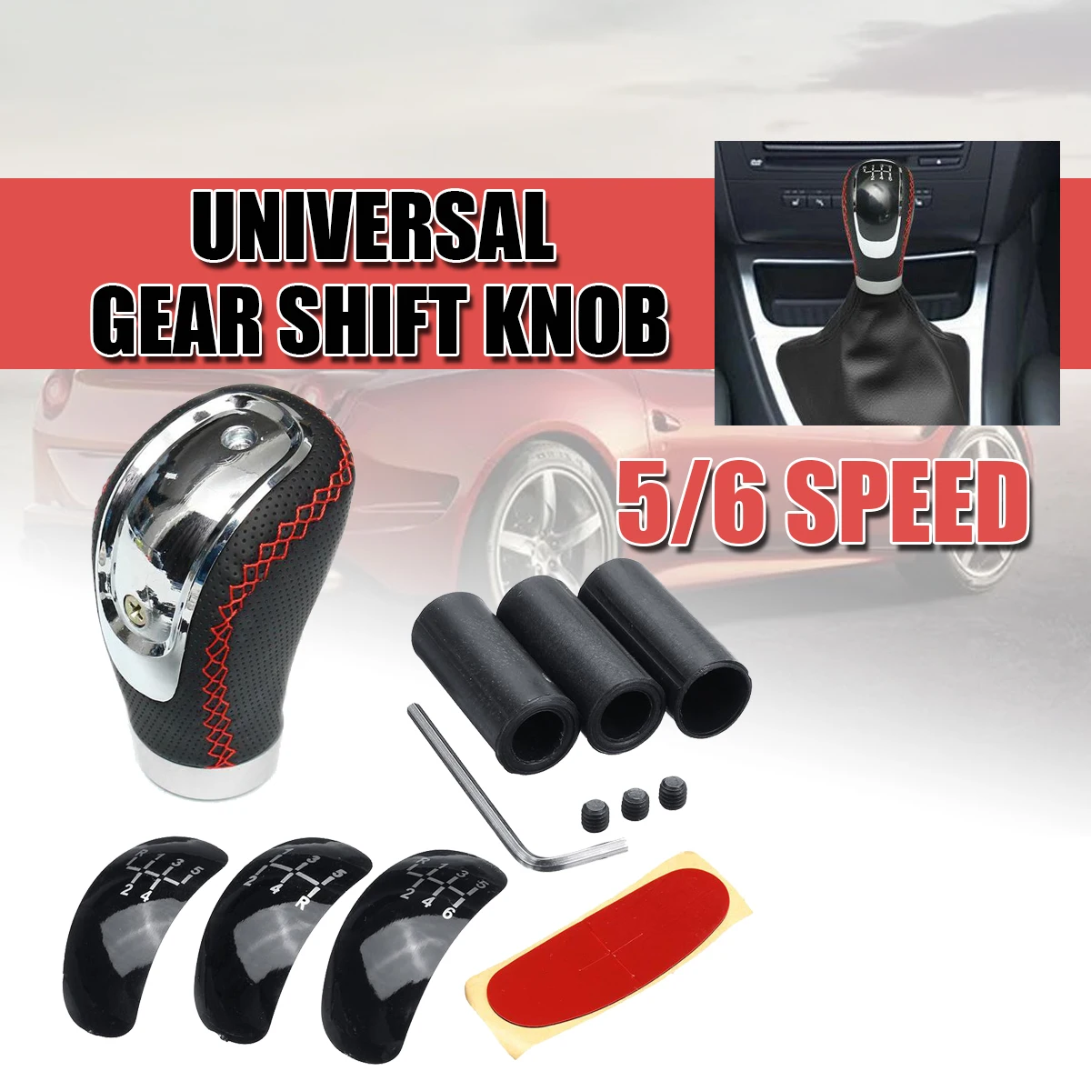

Universal 5/6 Speed PU Leather Gear Shift Knob Manual Car Gear Stick Shift Knob Gear Stick Shift Knob