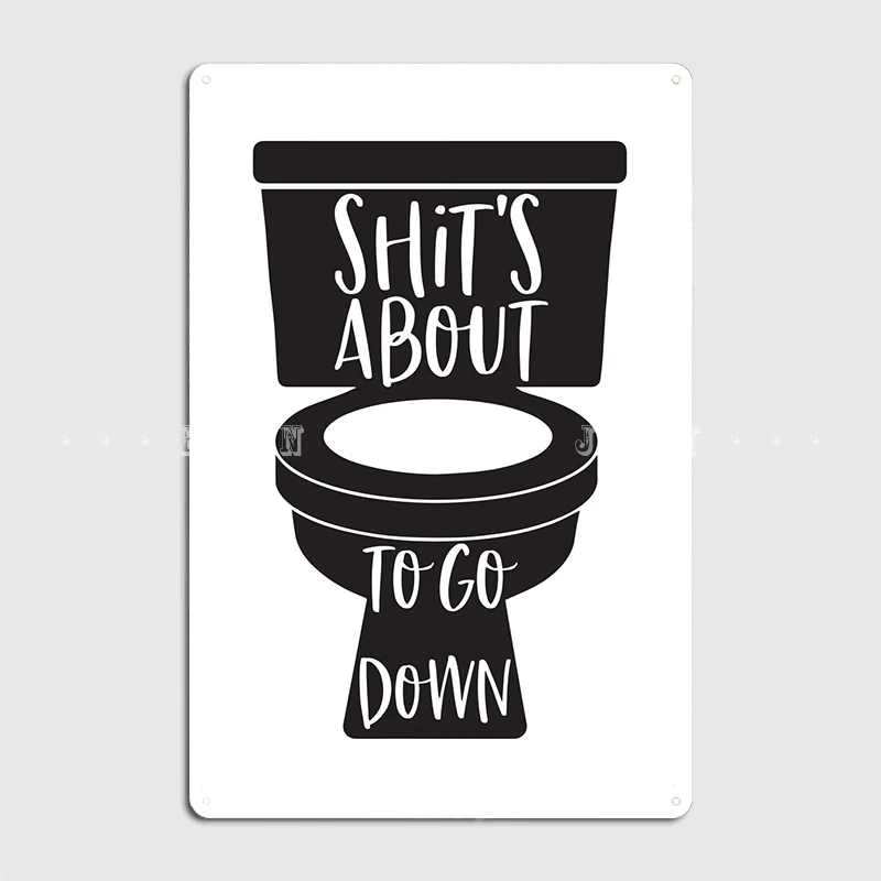 

Funny Bathroom Toilet Blk Poster Metal Plaque Club Home Living Room Custom Plaques Tin Sign Poster