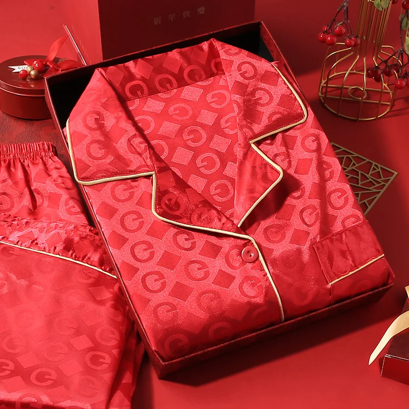 

Домашняя одежда, одежда для сна, 2 шелковые атласные пижамные комплекты, женская искусственная пижама с длинным рукавом и штаны, женская чер...