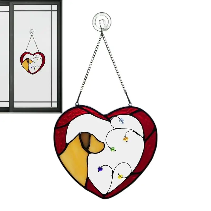 

Heart Dog Suncatchers Rainbow Maker Sun Catcher Handcrafted Window Hangings Decor Rainbow Maker Acrylic Sun Catcher For Patio