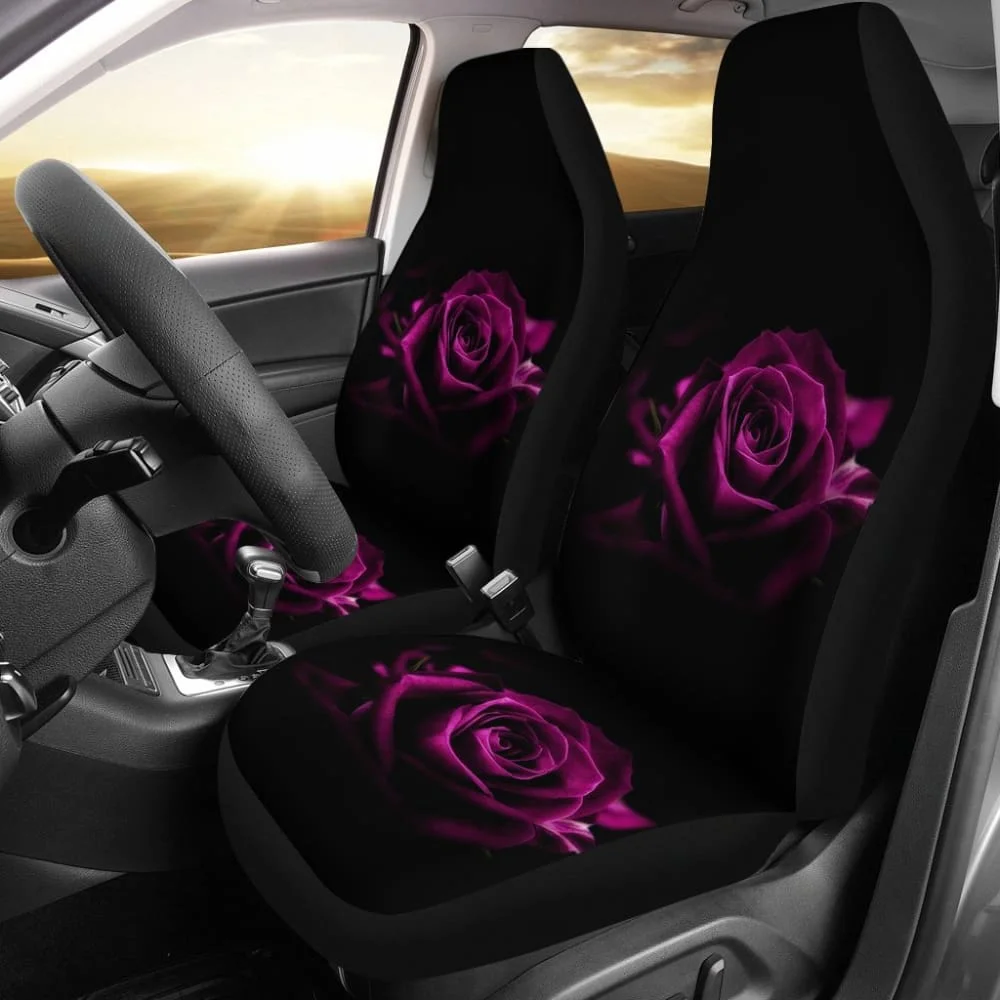 

Most Beautiful Purple Roses Car Seat Covers 210902,Pack of 2 Universal Front Seat Protective Cover